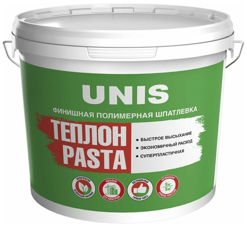 UNIS Pasta теплон шпатлевка полимерная готовая 5 кг 4607005184887