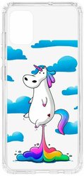 Чехол на Samsung Galaxy A51 Kruche Print Flying Unicorn / Чехол для Samsung / чехол с рисунком /