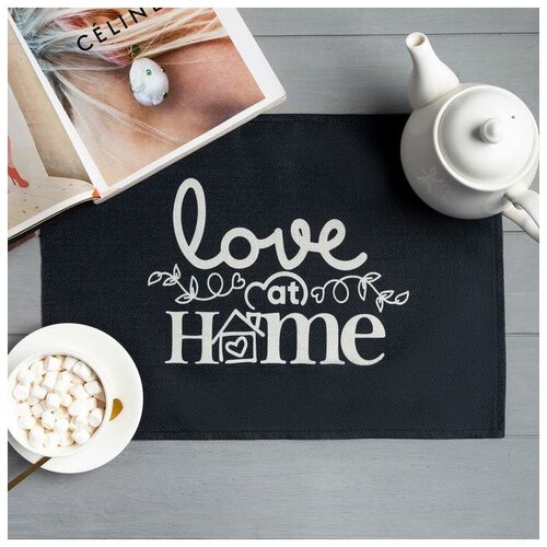 фото Салфетка на стол доляна "love at home", 30х45 см, полиэстер 100% 6489196