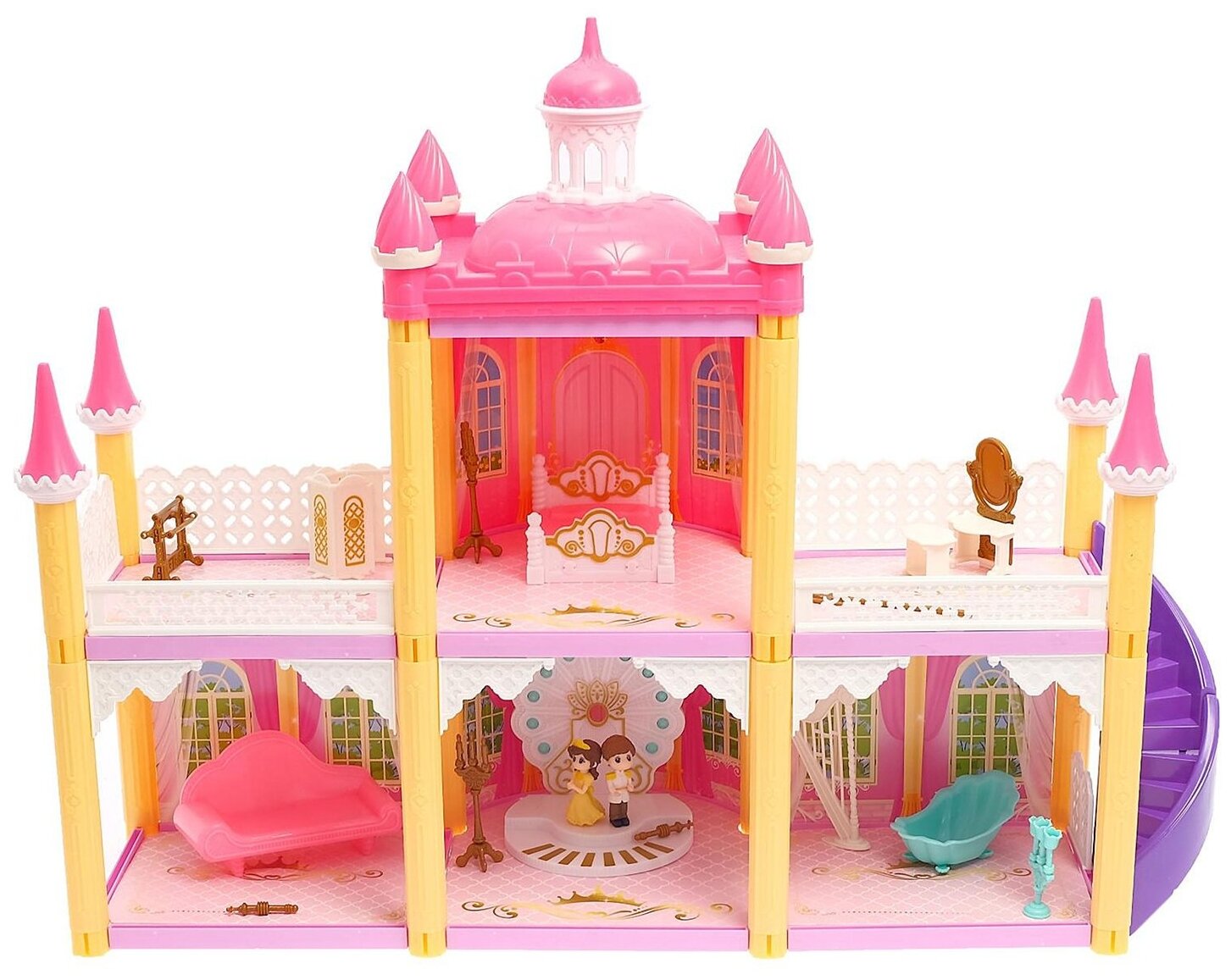 Дом для кукол Happy Valley "Сказочный замок", игрушки для девочек, кукольный домик, с мебелью, с аксессуарами