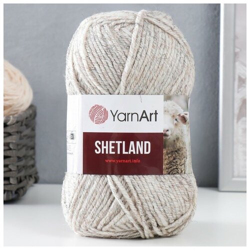 Пряжа Shetland 30% шерсть верджин, 70% акрил 220м/100гр (535 бел-беж-сер) 9343876