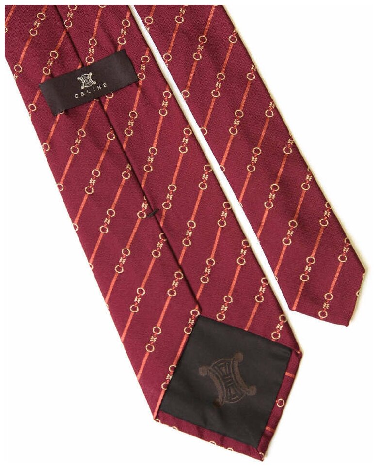 Темно-вишневый галстук с оригинальными полосками Celine 58486 