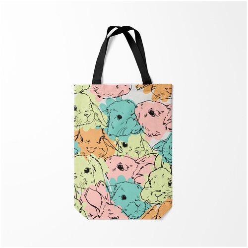 фото Сумка-шоппер / 31х42 см / популярные иллюстрации / животные акварельные зайки burnettie