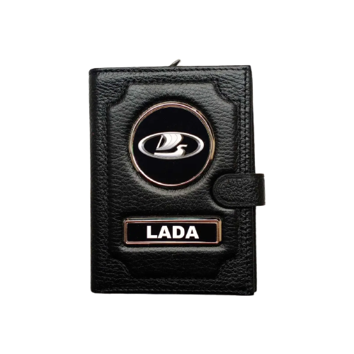 Обложка для автодокументов LADA 1-6-608, черный
