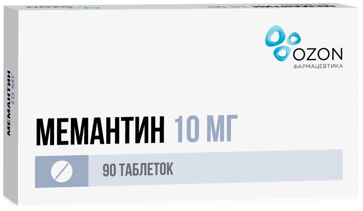 Мемантин таб. п/о плен., 10 мг, 90 шт.
