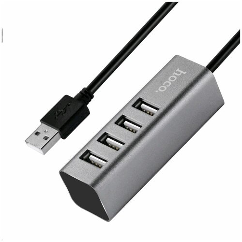 USB-концентратор HOCO 6957531038139 HB1 4 порта, серый