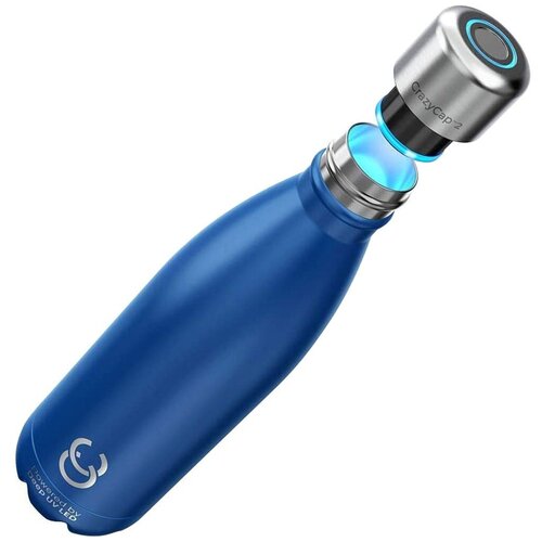 фото Умная бутылка для воды crazycap 2 gen с уф-стерилизатором синий сапфир