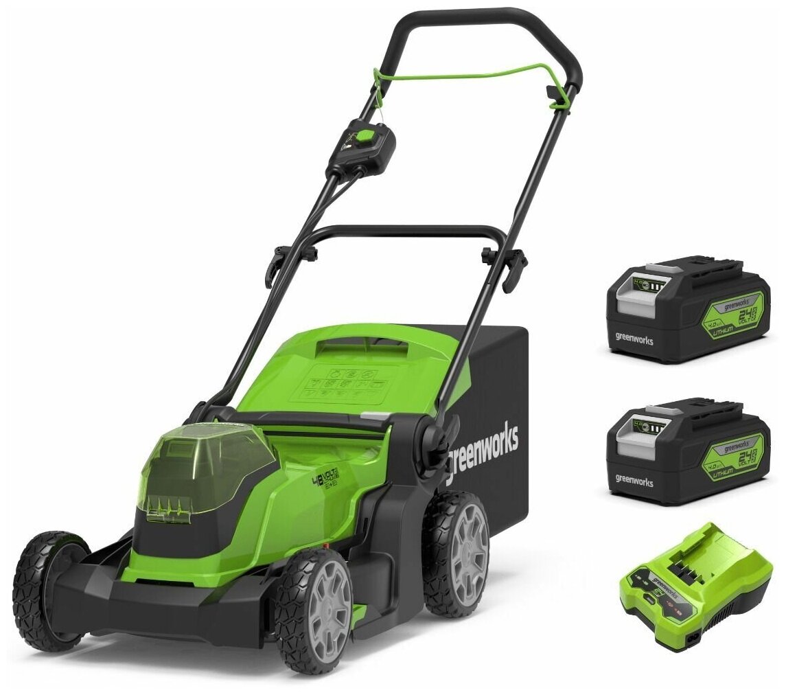 фото Газонокосилка аккумуляторная Greenworks 24 В АКБ (2шт) и ЗУ в комплекте