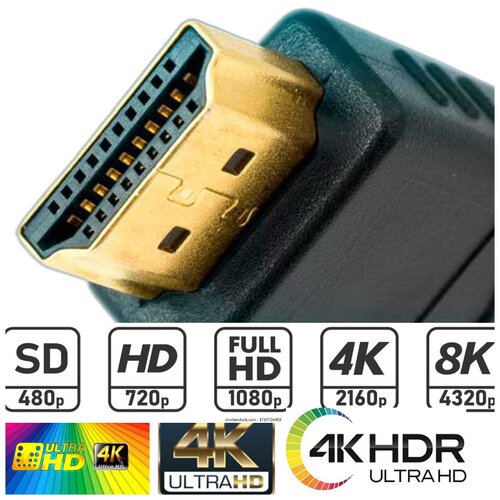 Кабель HDMI M-HDMI M/ HDMI 2k, 4k, HDMI FULL HD 1080p 1.5метра gold переключатель hdmi интерфейса gembird dsw hdmi 34 3 порта hdmi 1 4 разрешение до 4k x 2k можно использовать как 25 метровый hdmi удлиннитель