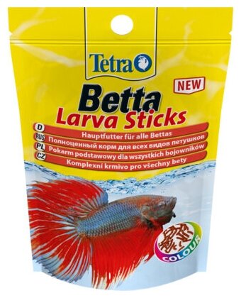 Tetra (корма) Корм для бойцовых рыб и других видов лабиринтовых имитация мотыля Tetra Betta Larva Sticks 259317 | Betta Larva Sticks 0,005 кг 44830 (2 шт) - фотография № 2