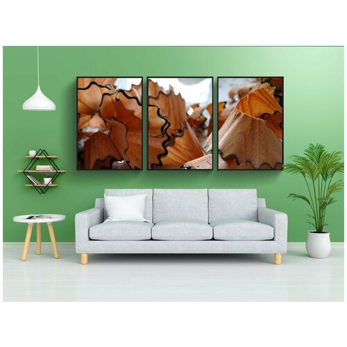 фото Набор модулных постеров для интерьера "точилка, карандаш, древесина" 60x90 см. в тубусе, без рамки lotsprints