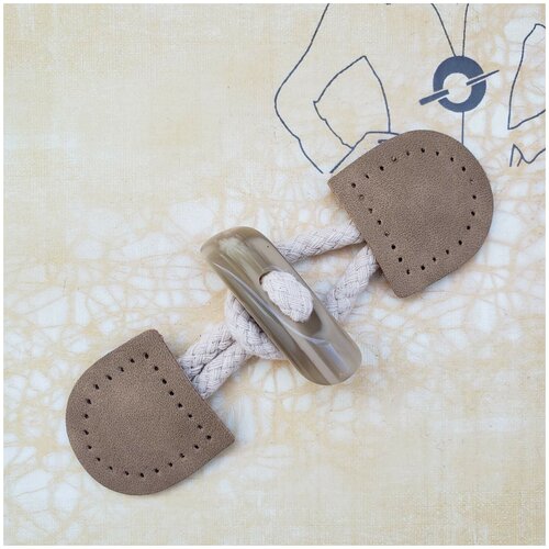 Застёжка-клевант декоративная - 40 мм. темно коричневая.