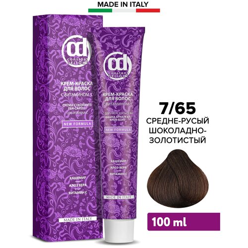 Constant Delight Colorante Per Capelli Крем-краска для волос с витамином С, 7/65 средне русый шоколадно-золотистый constant delight colorante per capelli крем краска для волос с витамином с 7 05 средне русый натурально золотистый 100 мл