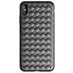 Плетеный TPU чехол Rock для iPhone XS Max Weave Style Ultra-thin (Black) - изображение