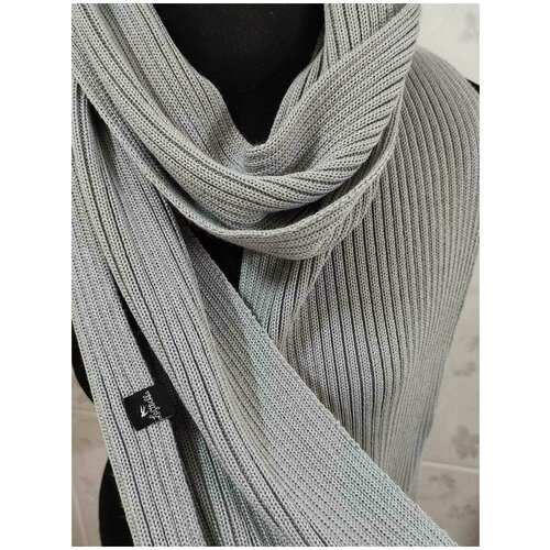 Шарф Lastochka,210х25 см, универсальный, серый шарф lastochka 210х25 см универсальный голубой