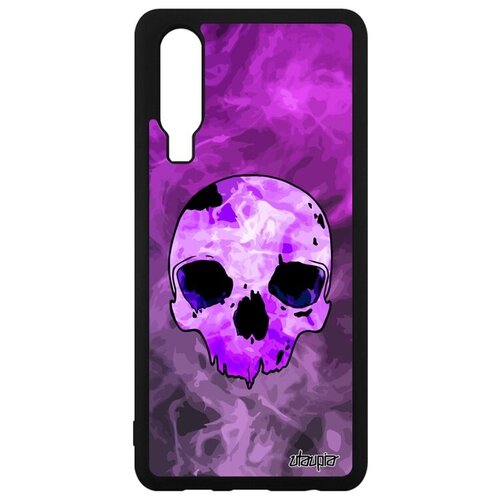 фото Противоударный чехол на смартфон // huawei p30 // "череп" дизайн кость, utaupia, фиолетовый