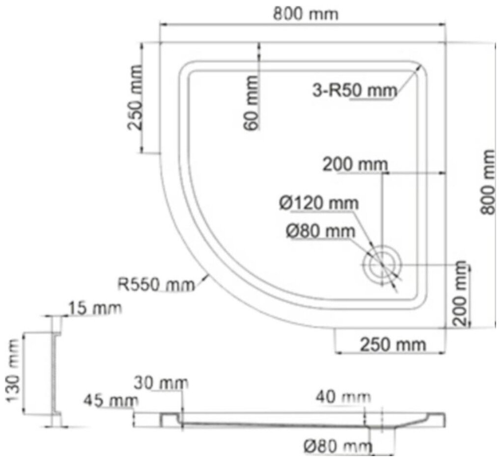 Душевой поддон, белый, WasserKRAFT Isen 26T00