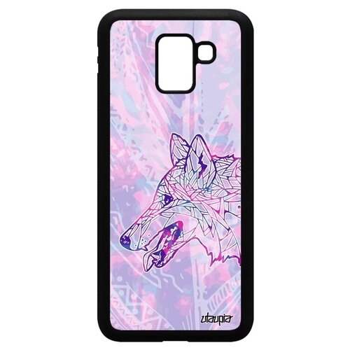 фото Защитный чехол на смартфон // samsung galaxy j6 2018 // "волк" стиль одинокий, utaupia, розовый