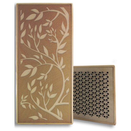 фото Доска садху красная листья - 3, размер 31x14, шаг гвоздей 10 мм чакра