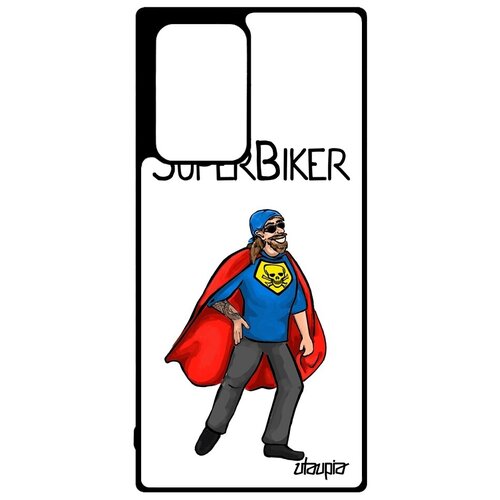 фото Защитный чехол на смартфон // samsung galaxy note 20 ultra // "супербайкер" рисунок герой, utaupia, белый