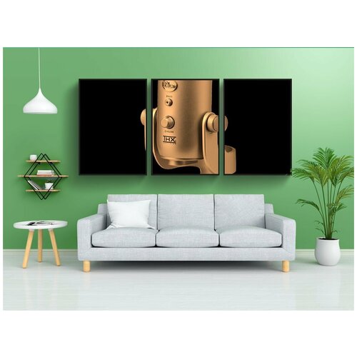 фото Набор модулных постеров для интерьера "микрофон, музыка, аудио" 60x90 см. в тубусе, без рамки lotsprints