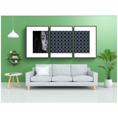 фото Набор модулных постеров для интерьера "женщина, лицо, рутина" 60x90 см. в тубусе, без рамки lotsprints