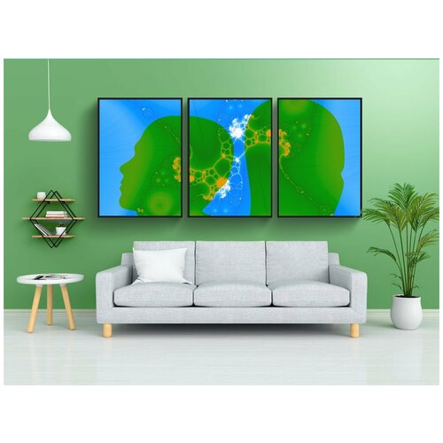 фото Набор модулных постеров для интерьера "связь, фрактал, нервные пути" 60x90 см. в тубусе, без рамки lotsprints