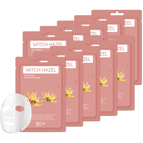 Yu.R - Маска для лица с экстрактом гамамелиса YU.R ME Witch Hazel Sheet Mask, 25 г - 10 шт