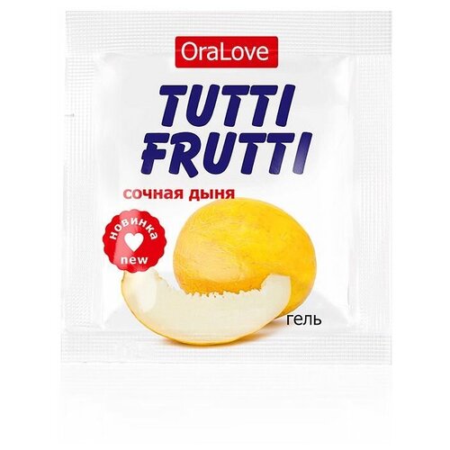 Купить Пробник гель-смазки Tutti-frutti со вкусом сочной дыни - 4 гр., Биоритм, Интимные смазки