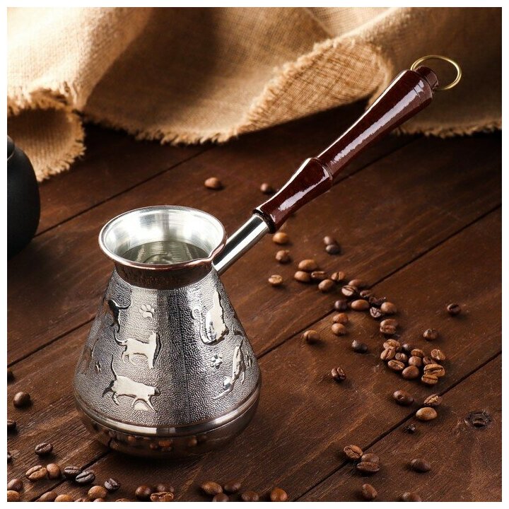 Турка для кофе медная Кошки 0.5 л