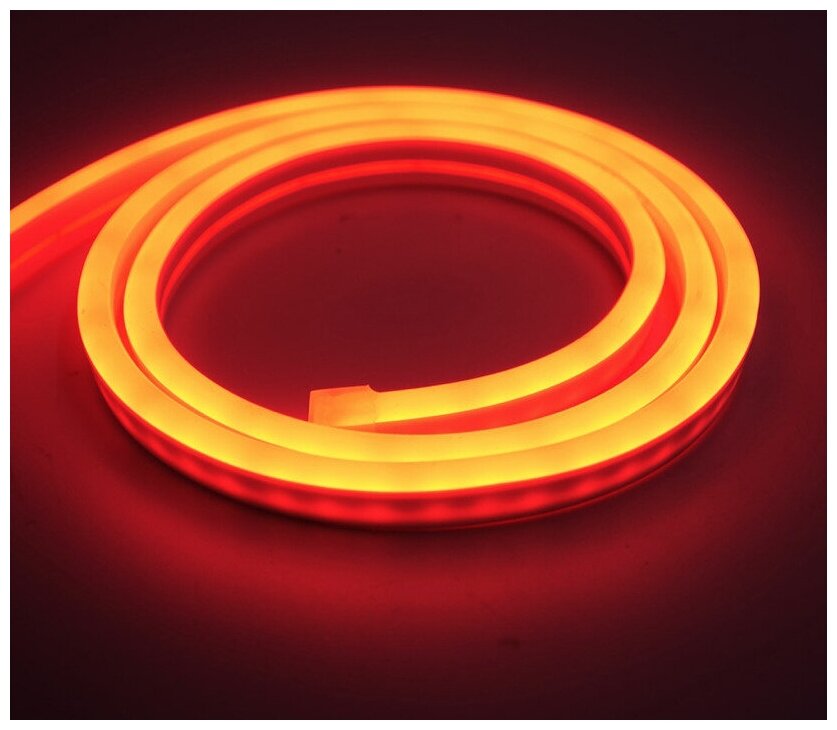 Светодиодная лента SmartElectronics 5м, 220В, IP67, 120 LED/m Гибкий неон 5 метров, неоновая RGB лента, подсветка интерьера/Оранжевый - фотография № 5