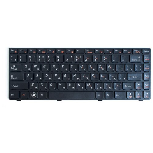Клавиатура для ноутбука Lenovo IdeaPad B480 G480 Z380 Z480 Series Плоский Enter Черная с черной рамкой PN 9ZN5TSQT0R 86000₽