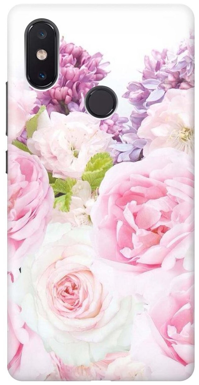 Силиконовый чехол на Xiaomi Mi 8 SE, Сяоми Ми 8 СЕ с принтом "Розовый букет"