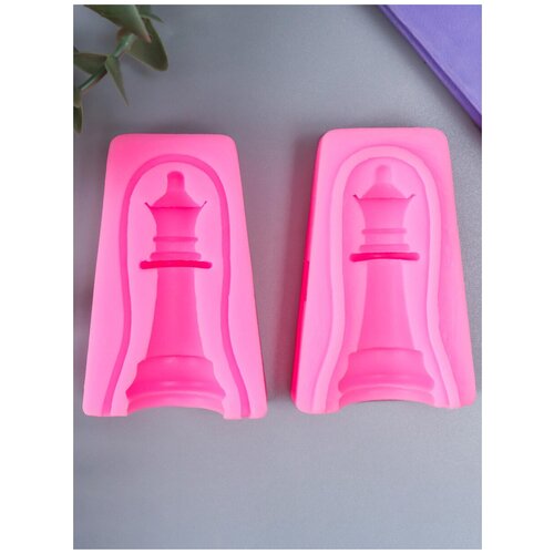Купить Молд силикон/ молд для творчества Ферзь набор 2 шт 5, 9х2, 6 см, Сима-ленд, розовый