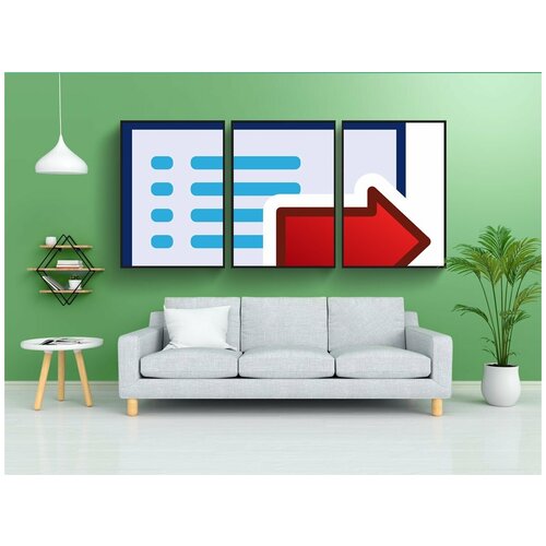 фото Набор модулных постеров для интерьера "меню, окно, интернет" 60x90 см. в тубусе, без рамки lotsprints