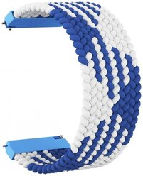 Ремешок нейлоновый GSMIN Braid 22 для Honor Watch Magic 2 46мм (145 мм) (Бело-синий)