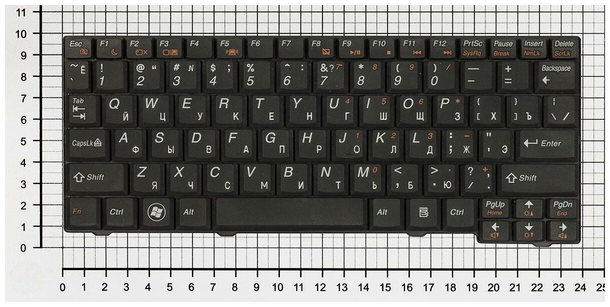Клавиатура для ноутбука Lenovo 25-008442 черная