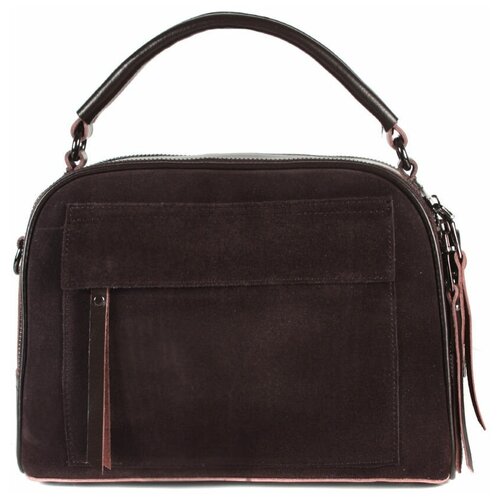 фото Сумка/сумка женская/сумка женская натуральная кожа/meyninger/св1177/темно-коричневыйз/модель с ручкой/на короткой ручке