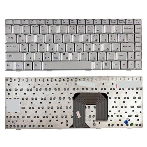 Клавиатура для ноутбука Asus U3 F9 F6 F6A F6E F6H F6S F6V F6Ve серебристая 1873₽