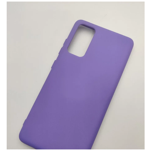 фото Силиконовый чехол с soft touch покрытием для samsung s20 fe фиолетовый с мягкой внутренней бахрамой (микрофибра) makkardi