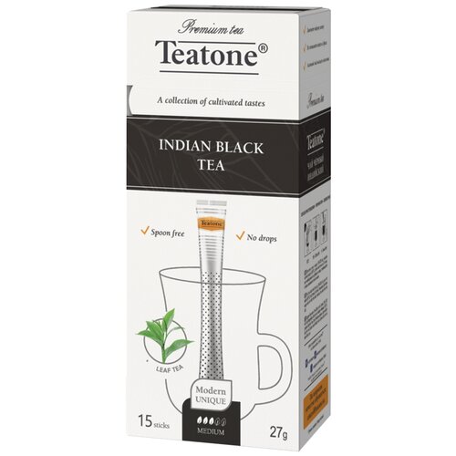 Чай черный Teatone Индийский в стиках, классический, 27 г, 15 пак.