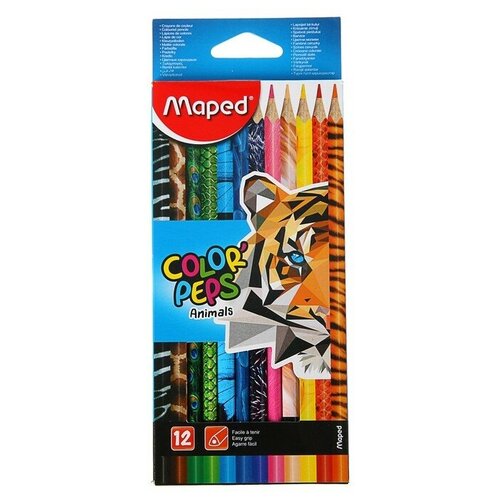 Maped Карандаши трёхгранные 12 цветов, Maped Color Peps Animals