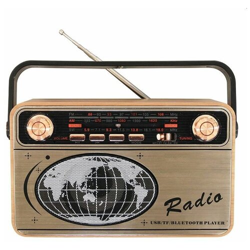 Радиоприемник в ретро стиле Kemai MD-503BT Bluetooth USB SD AUX пульт ДУ 2563₽