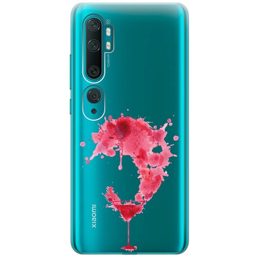 Силиконовый чехол с принтом Cocktail Splash для Xiaomi Mi Note 10 / Note 10 Pro / Сяоми Ми Ноут 10 / Ми Ноут 10 Про матовый soft touch силиконовый чехол на xiaomi mi note 10 note 10 pro сяоми ми ноут 10 ми ноут 10 про с 3d принтом cosmoturtles черный