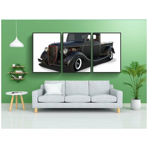 фото Набор модулных постеров для интерьера "винтаж, поднимать, грузовая машина" 60x90 см. в тубусе, без рамки lotsprints