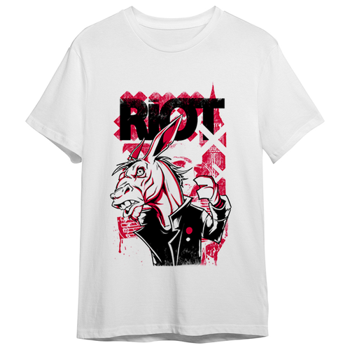 фото Футболка сувенирshop абстракция "riot / лошадь / horse" белая xl сувенир shop