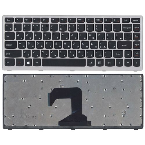 Клавиатура для ноутбука Lenovo IdeaPad S300 S400 S405 черная c серой рамкой 1160₽