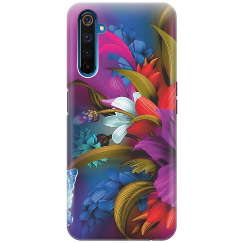 фото Ультратонкий силиконовый чехол-накладка для realme 6 pro с принтом "фантастические цветы" gosso
