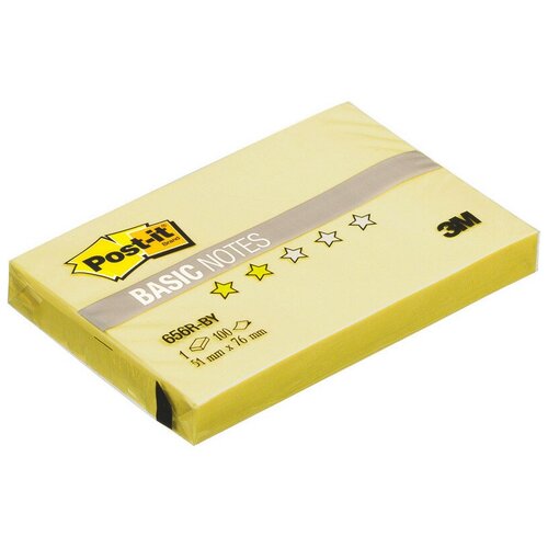 Стикеры Post-it Basic 656R-BY, канареечный желт 51х76 мм,100 л, 5шт.