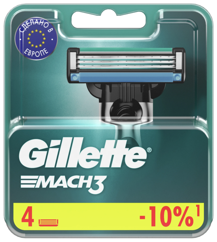 Gillette / Кассеты для бритья Gillette Mach3 4шт 2 уп